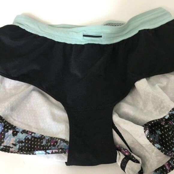 Lululemon Split Second Shorts Floral Sport Tranquil Blue Multi Running Workout 4 - Picture 8 of 9